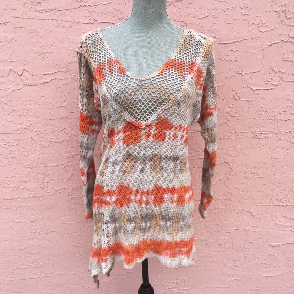 XCVI Crocheted Tie Dye Swimsuit Cover Up